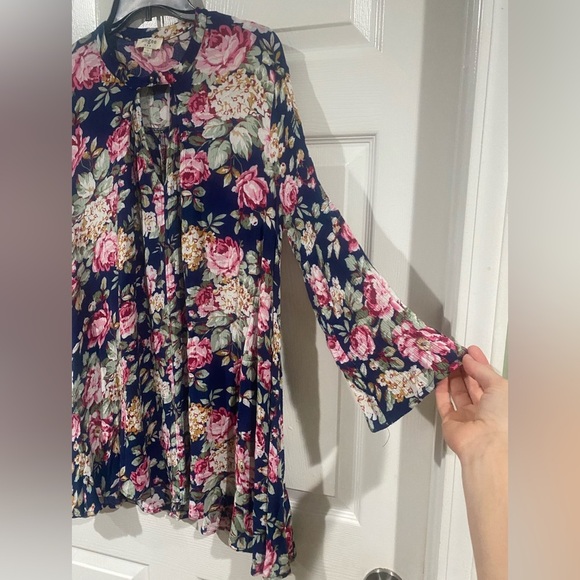 UMGEE 2 Tunic Blouses Size S Tropical Floral Relaxed Casual Boho Flowy Swing Top - Picture 9 of 15